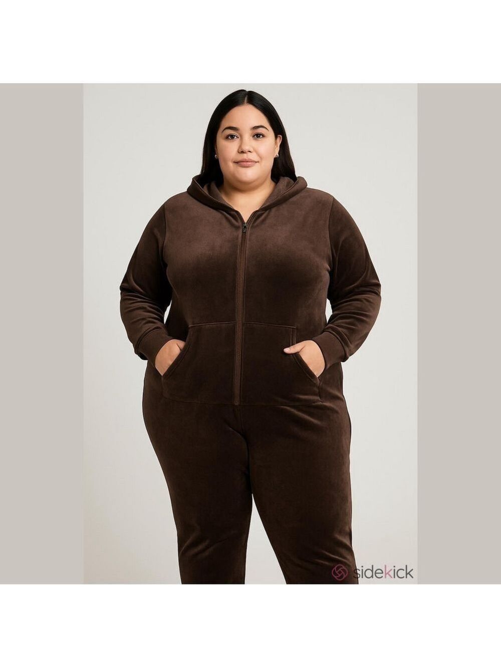 Woman Within Velour Loungewear Set - Chocolate Brown Size 2X (26/28)